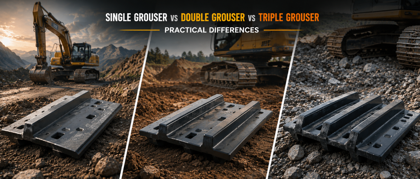 Single Grouser vs Double Grouser vs Triple Grouser Track Shoes: Practical Differences